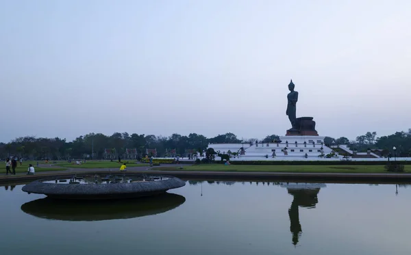 Coucher Soleil Parc Bouddhiste Dans Quartier Phutthamonthon Bouddha Monthon Province — Photo