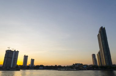bangkok city scape gece zaman Panorama görüş