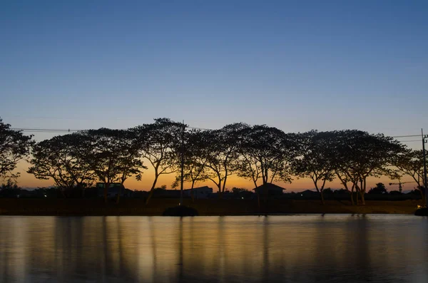 View Wetland Sunset Asia — Foto Stock
