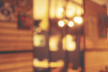 Kahve Cafe, vintage filtre görüntü arka plan bulanık