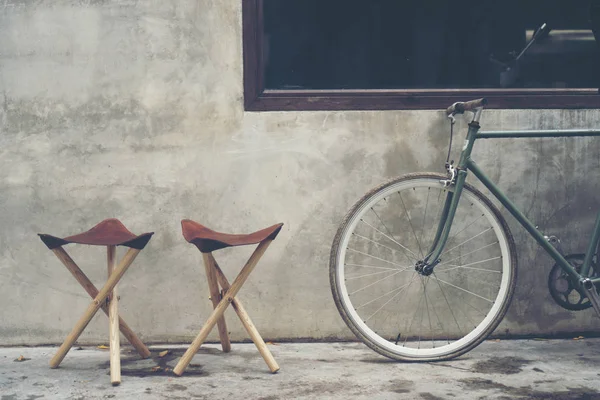 Three Legged Camping Chair Made Wood Leather — Stock Photo, Image