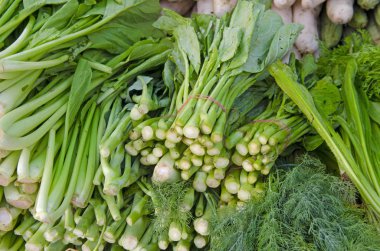 freshness vegetables and greens on market