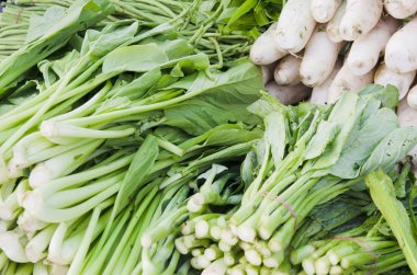 freshness vegetables and greens on market