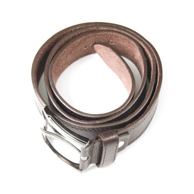 beyaz izole kahverengi kemer