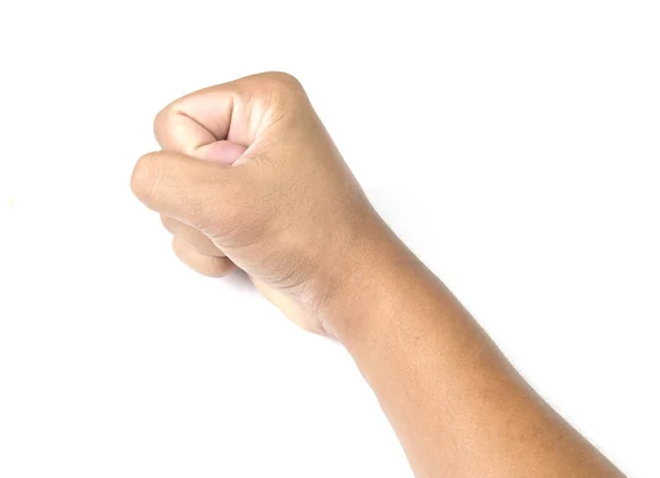 白で分離された男性表示拳のイメージ — ストック写真