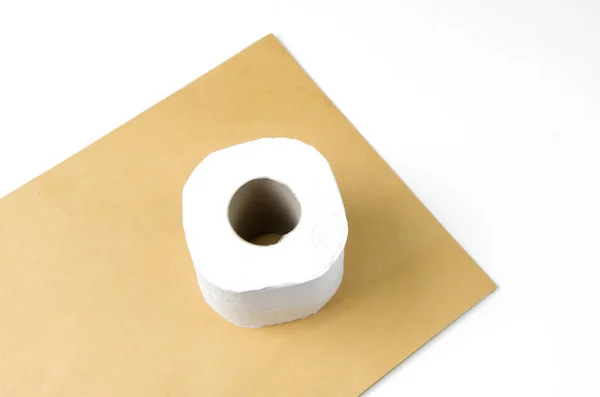 Paper Toilet Rolls Brown Background — 스톡 사진