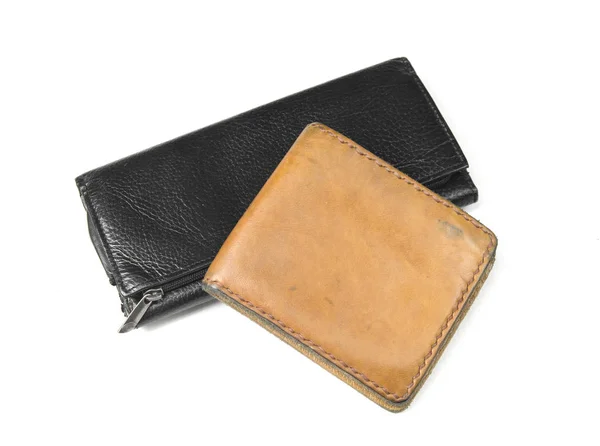 Leather Wallets Brown Black — Stock Photo, Image