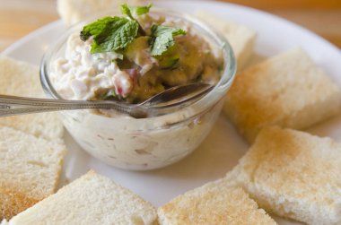 Tuna Sandwiches on white plate