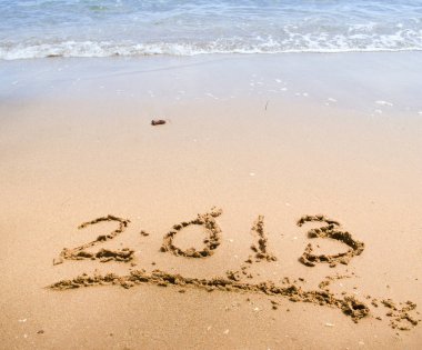 beach - konsept tatil arka plan üzerinde numaralar 2013