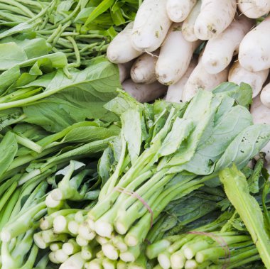 freshness vegetables and greens on market