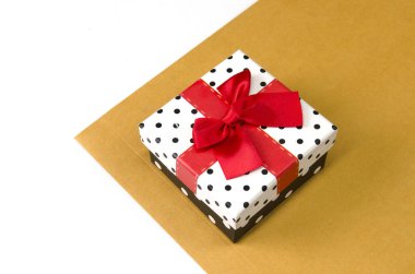 Vintage gift box on brown background