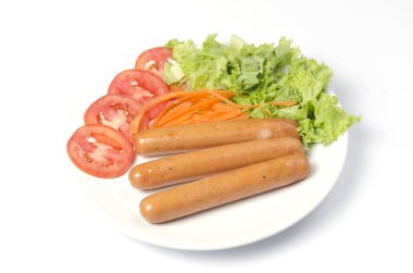 sosis tabakta sebze ile