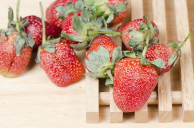 Taze çilekler. Kapatın.