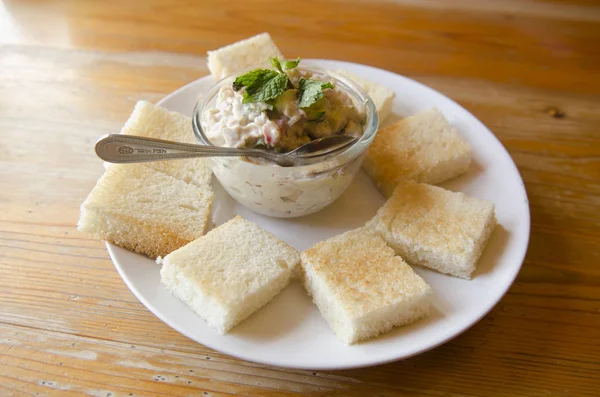 Tuna Sandwiches on white plate