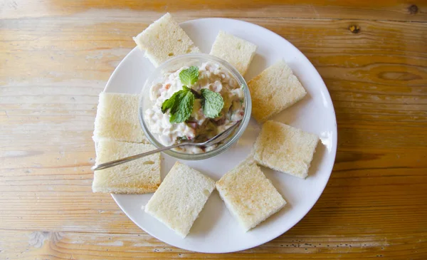 Tuna Sandwiches on white plate