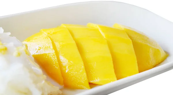 Postre Tailandés Pegajoso Del Mango Del Arroz — Foto de Stock