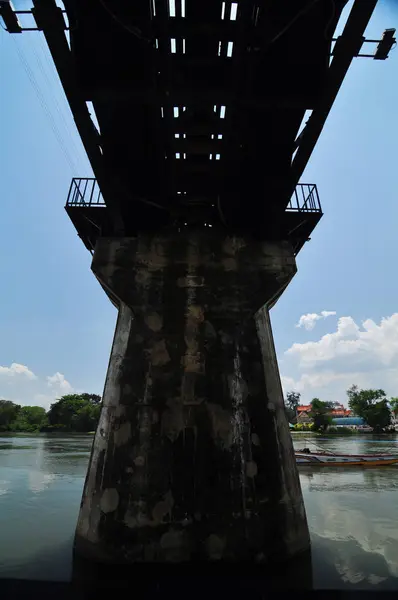 Красота Технологии Индустриализации Конструкции Стального Моста Голубом Ясном Небе — стоковое фото