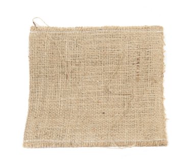 burlap fabric texture isolated on white background