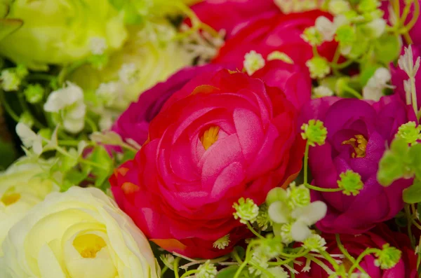 Fiori Rosa Artificiali Bouquet Misto — Foto Stock