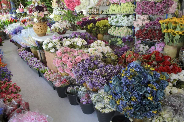 Fiori Colorati Negozio Fiori Mercato — Foto Stock