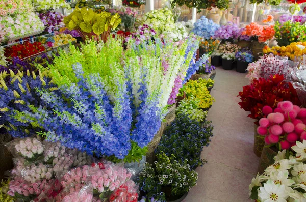 Fiori Colorati Negozio Fiori Mercato — Foto Stock