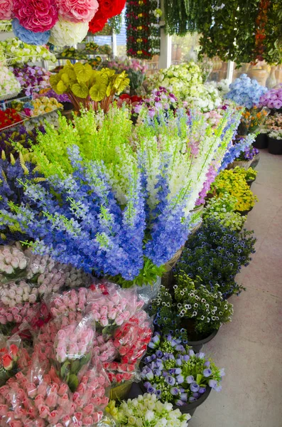 Flores Coloridas Uma Loja Flores Mercado — Fotografia de Stock