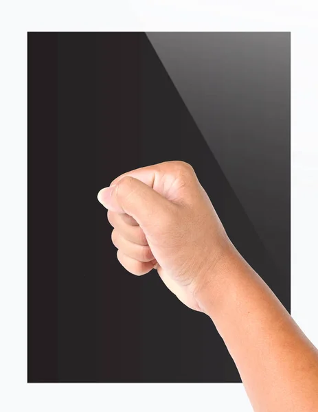 Hand Realistic Tablet Computer Blank Screen — Stock Photo, Image