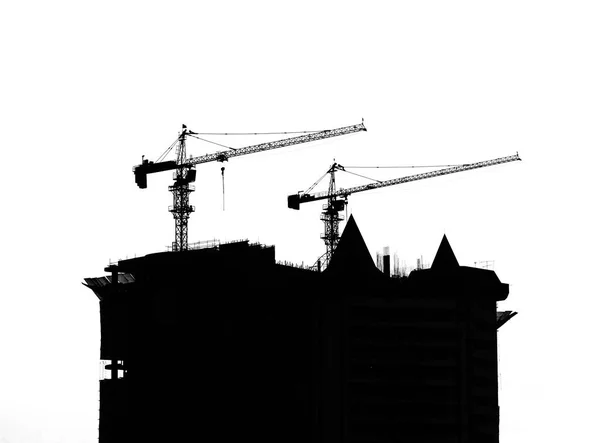 Grue Construction Isolée Sur Blanc — Photo