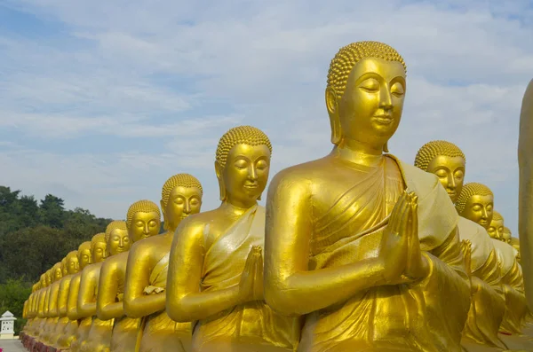 Makha Bucha Boeddha Met Standbeeld Van 1250 Discipelen Nakhonnayok Thailand — Stockfoto
