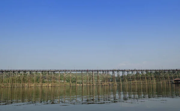 Ponte Legno Più Lungo Thailandia Sangkhlaburi Kanchanaburi — Foto Stock