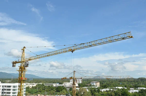 Guindaste Construção Progresso Trabalho Canteiro Obras — Fotografia de Stock