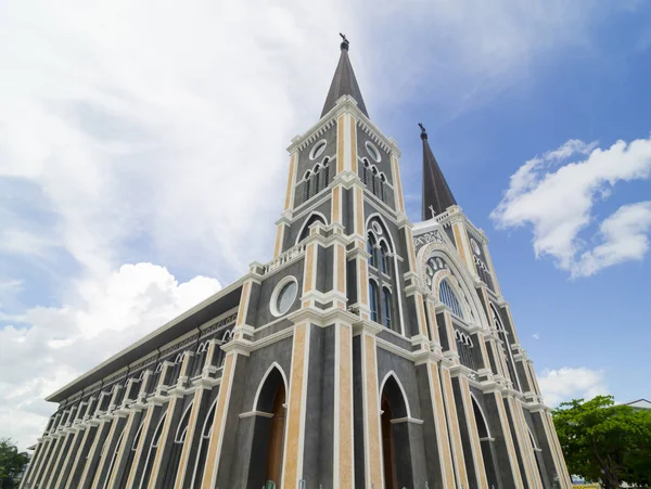 Church Catholic Church Chantaburi Province Backdrop Beautiful Sky Thailand — Stock Photo, Image