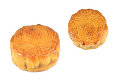 Sonbahar Ortası Festivali mooncake beyaz arka plan üzerinde izole