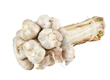 Sarımsak beyaza izole edilmiş