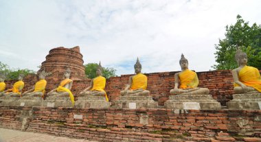 wat yai chai mongkol ayutthaya içinde yakın bangkok, Tayland, Tapınak, Buda heykelleri
