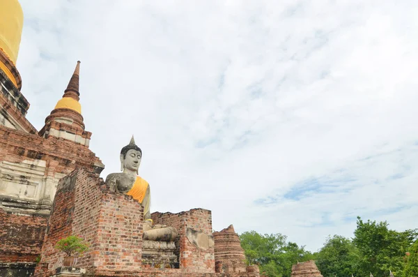 Wat Yai Chai Mongkol Ayuttaya Tailândia — Fotografia de Stock