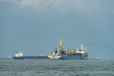 Lojistik ve taşımacılık için kargo yük gemisi ve kargo konteyneri lojistik ve nakliye, Singapur