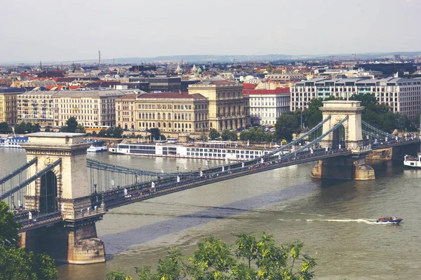 Будапешт Венгрия Июнь 2018 Года Здание Венгерского Парламента Оршагаз Река — стоковое фото