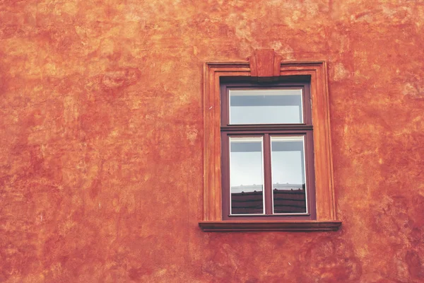 Vintage Fenster Auf Farbe Zementwand Kann Für Hintergrund Verwendet Werden — Stockfoto