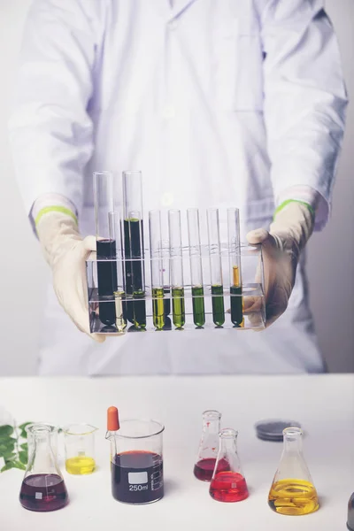 Analysis Laboratory - Scientist With Pipette And Beaker - Equipment Chemical