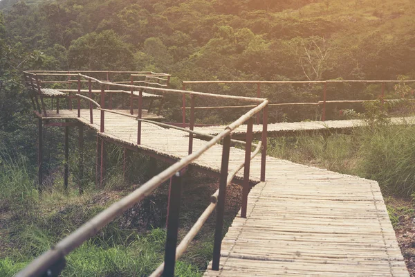 Puente Bambú Las Montañas Nakhonnayok Tailandia — Foto de Stock