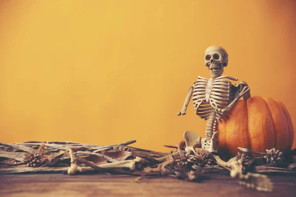 Fundo Arte Conceito Halloween Com Abóbora — Fotografia de Stock