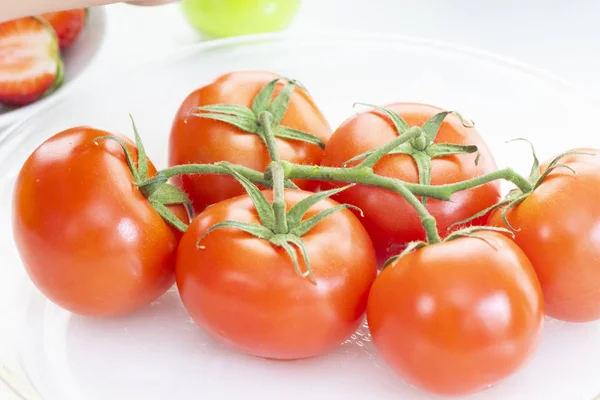 Свежий помидор, изолированный на белом фоне — стоковое фото