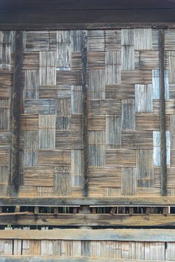 Yerli Tay tarzında bambu duvar. Bambu desen sepetçilik el yapımı