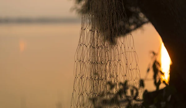 Tramonto Netto Sul Fiume — Foto Stock