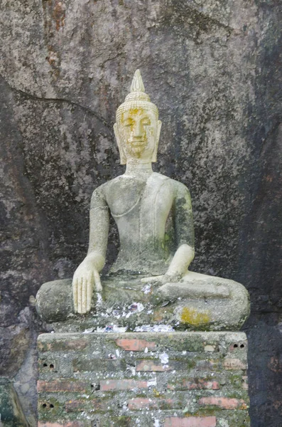 Alter Alter Buddha Staat Thailändischer Tempel — Stockfoto