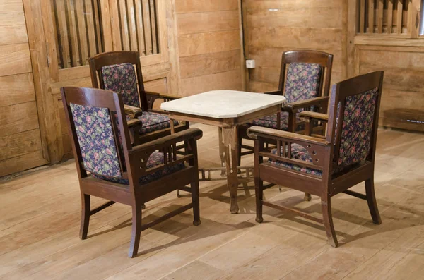 Wood Chair Table Set Stock Image