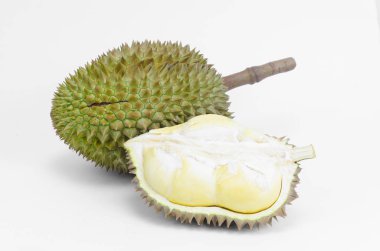 durian üzerinde beyaz izole