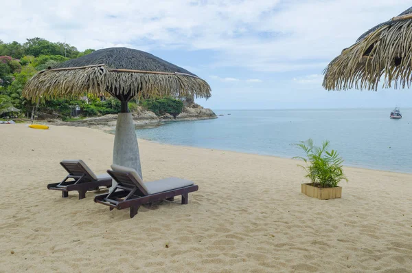 Cama Hermosa Playa Cielo Azul Tailandia — Foto de Stock