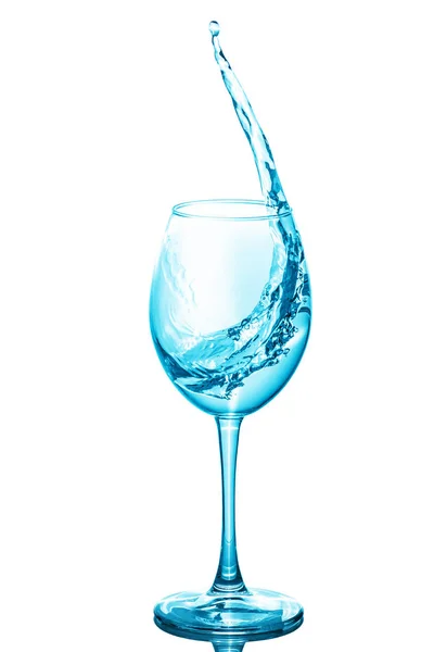 Wine Glass Water Water Wave White Background Studio Shoot — Stok fotoğraf